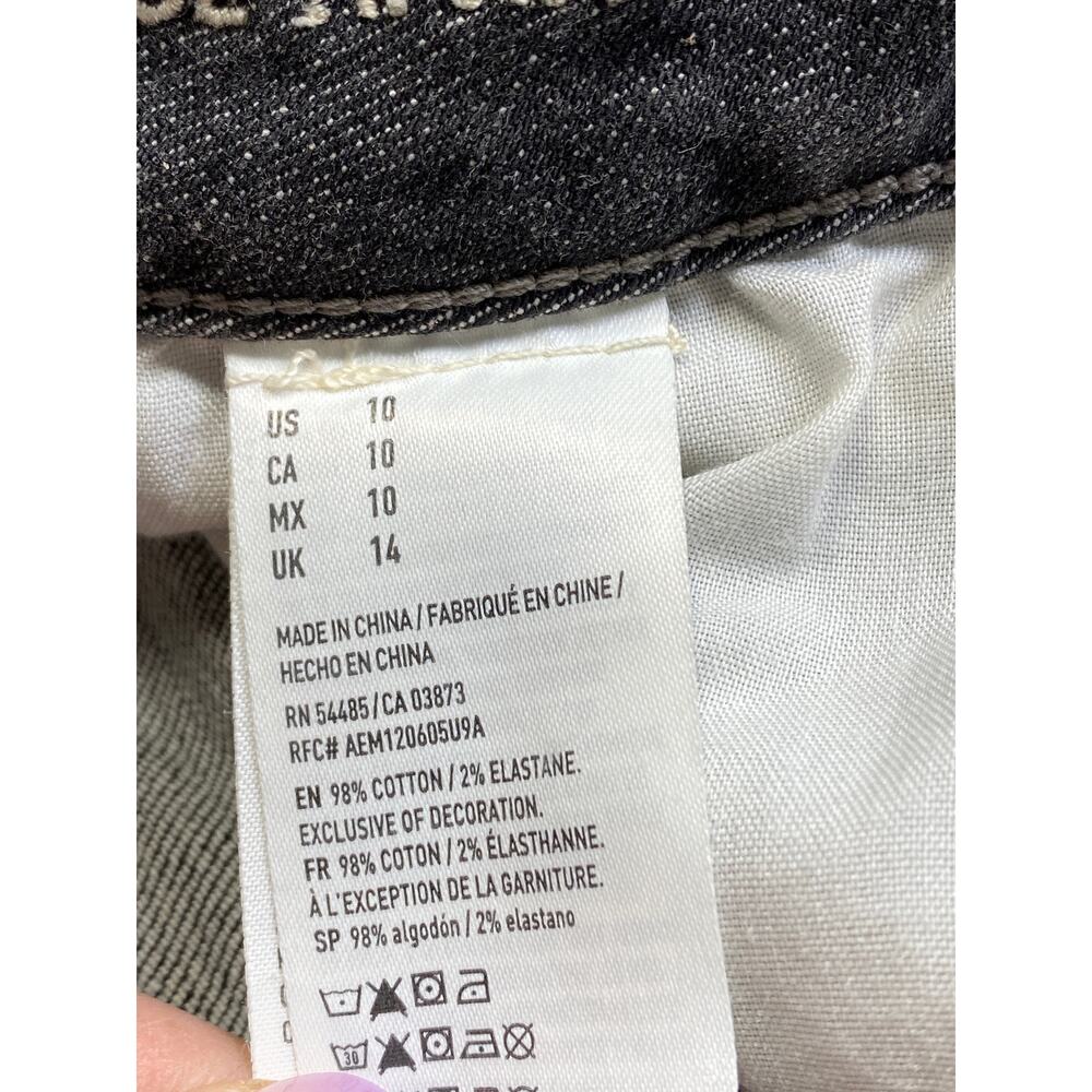 American Eagle Vintage Hi-Rise Festival Shorts Gray Studded Women's Size 10 Boho - Picture 6 of 9